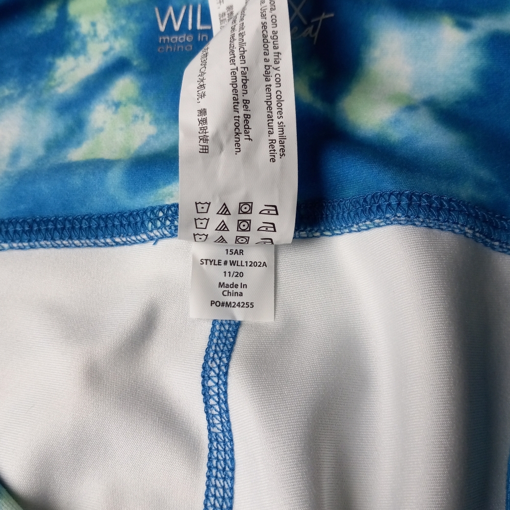 Wildfox Blue Sapphire/Green Ash Wash Tie Dye 7/8 Leggings, Size XL NWT - Picture 9 of 10